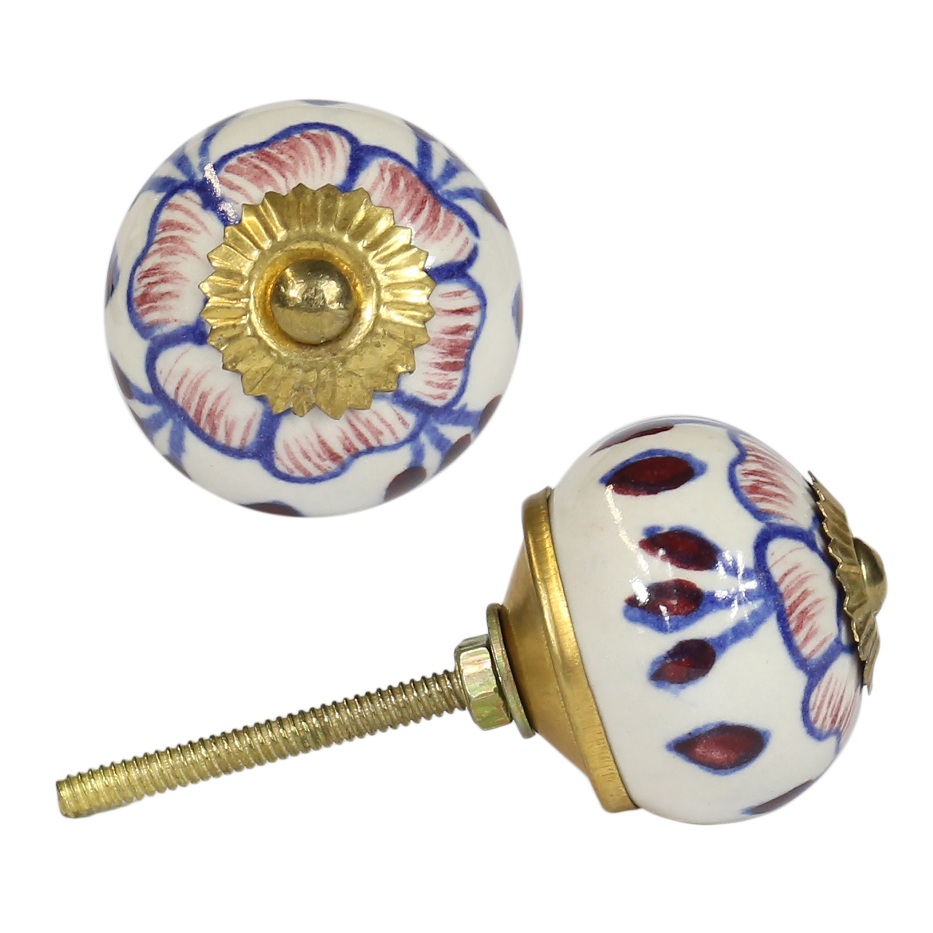 Porzellanknopf Blumen Muster Möbelgriff Porzellan Keramik Knopf große